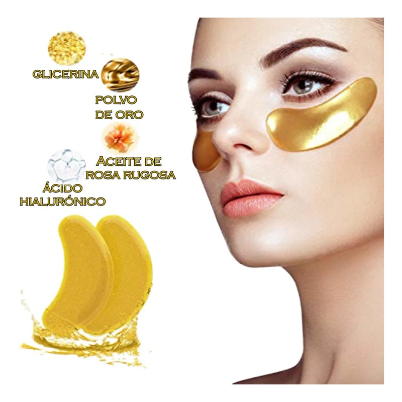 🔥 Parches para ojos ojeras colágeno oro arrugas 100 pares