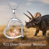 DAYLINLOVE Dinosaur Necklace S925 Sterling Silver Dinosaur Pendant Necklaces Dinosaur