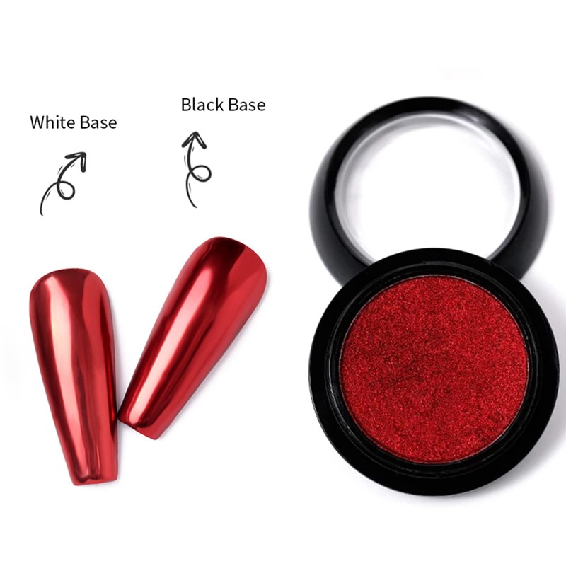 2 Boxes Red Chrome Nail Powder for Nails Art Design