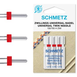SCHMETZ Domestic Sewing Machine Needle |3 Universal Twin Needles 1,6/70 2,0/80 3,0/90 | 130/705 H Two SORT. | for on All Household Sewing Machines with Zigzag Function