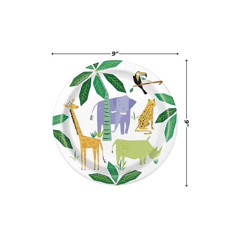 Animal Safari Round Dinner Plates (22cm) - Bold & Vibrant