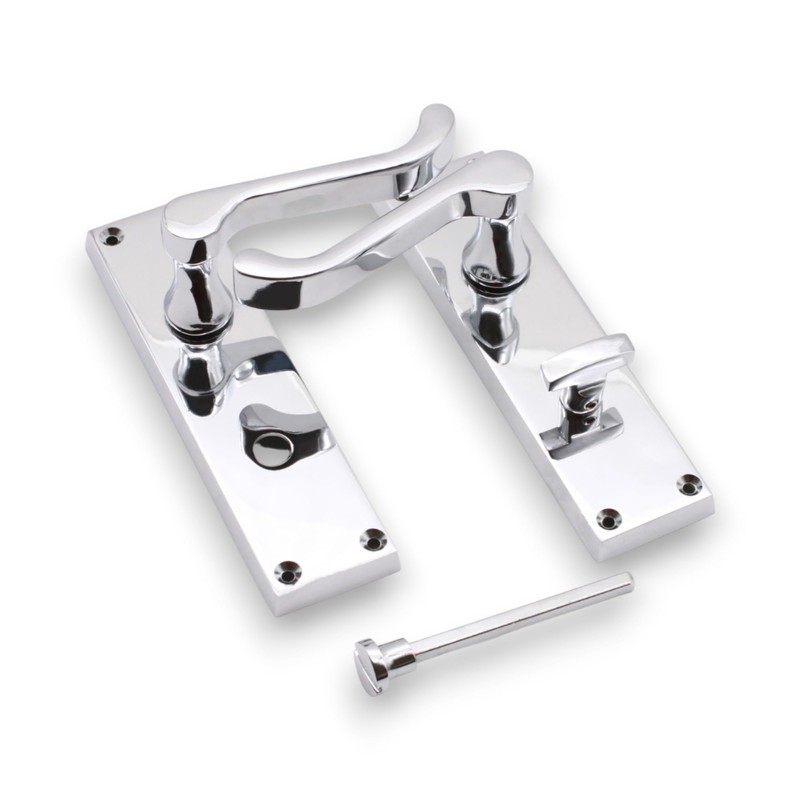 Infinity Decor Set of Polished Chrome Victorian Scroll Lever Door