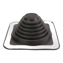 Fasteners Plus #8 EPDM Roof Flashing Boot, Fits Pipe Diameters 6-3/4" - 13-1/2" Wide, Includes Square Metal Roof Pipe Flashing, Black