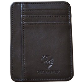GERMANUS Credit Card Holder – Made in the EU – Wallet Leather Case for Credit Cards and Business Cards, black, Minimalist