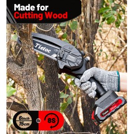 tietoc Tietoc Mini Chainsaw 6 Inch Cordless, Portable Electric Chain Saw Small Handheld Battery Powered Super Saws, Gifts for Men Women, Birthday Gift for Dad Fathers Husband Him Her Mom Mothers Grandparent