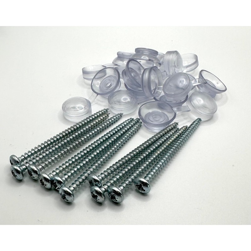 Corrugated Pan Head Roofing Screws with Strap Caps (25, Clear,