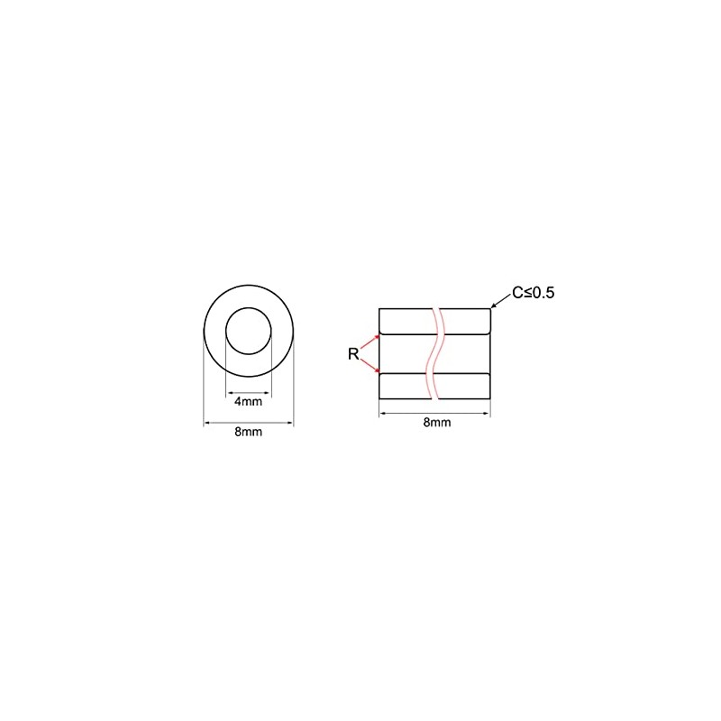 sourcing map Bearing Sleeve 4mm Bore x 8mm OD x