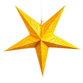 Orange Bandanna Paper Star Lantern with 12 Foot Power Cord Included