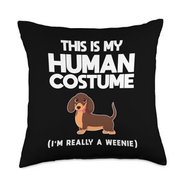 Long Haired Dapple Dachshund Gifts For Women Cute Wiener Dog Mom Doxie Weenie-Dackel & Dachshund Women Throw Pillow, 18x18, Multicolor