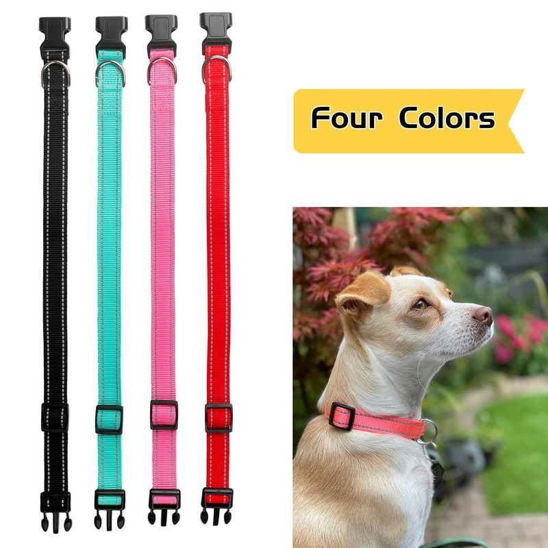 OEFEO Reflective Dog Collar for Small,Medium, and Large Dogs,Ajustable Nylon