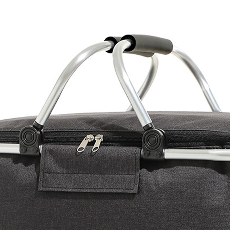 Picnic Bag Foldable Picnic Basket Insulated Comfortable Handle Ice Pockets