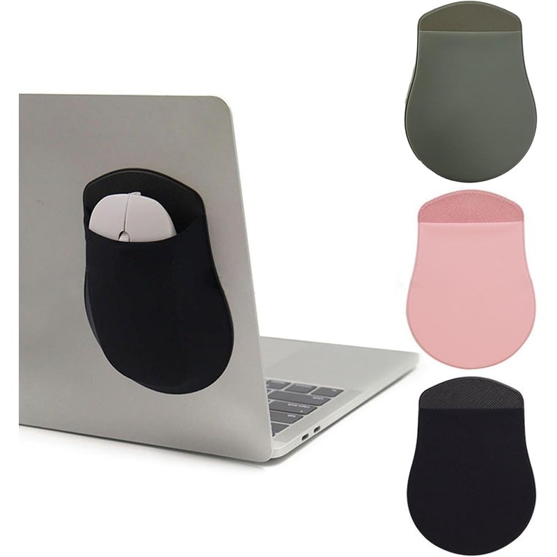 Pink Universal Stick-On Mouse Pouch Mouse Holder for Mouse Sleeve