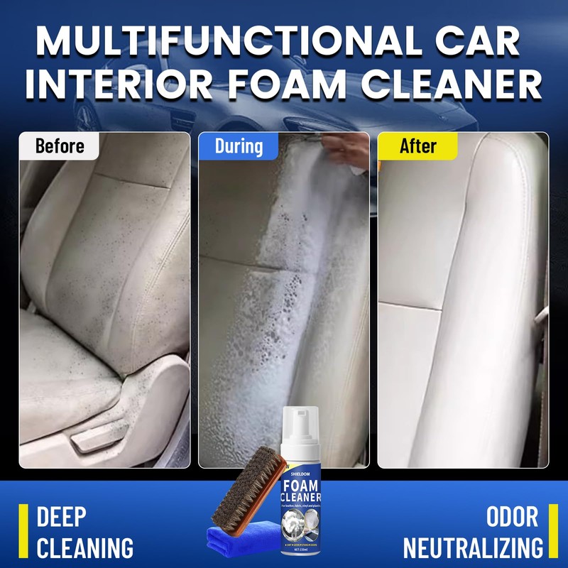 SHIELDOM Car Interior Cleaner Kit Multifunctional Foam Cleaner, Clean Cars