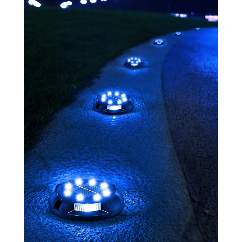 Biling Solar Pathway Lights Outdoor Uplight Sidelight, 12 Packs Blue