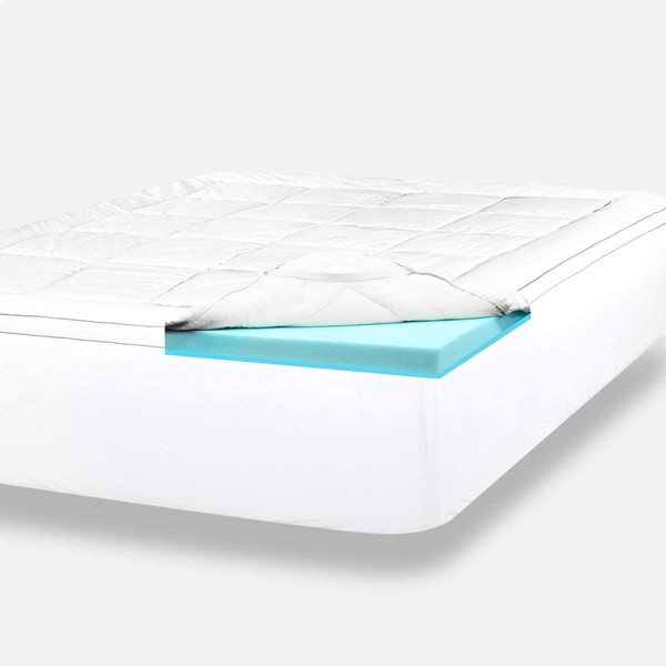 ViscoSoft 4 Inch Pillow Top Gel Memory Foam Mattress Topper Twin XL | Serene Dual Layer Mattress Pad