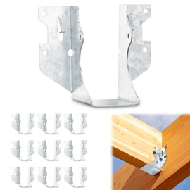 12 Pack 2x4 Joist Hanger 18-Gauge Steel Galvanized Face Mount Rafter Brackets, Fits Truss Connectors, Hurricane Ties for Wood Floor Deck, Ceiling Joists