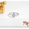 Adorable March Birthstone Stackable Rings for Girls: Sterling Silver Blue