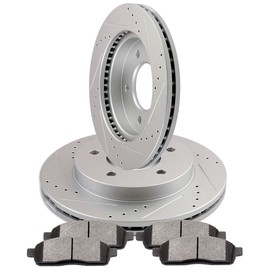 INEEDUP 12.14" Disc Brake Kit-Drilled & Slotted Rotors and Semi-Metallic Pads Front For Ford For F-150 1997-2003