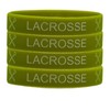 LAX Lacrosse Wristband Silicone Bracelet (4-Pack) - LACROSSE Sticks (Olive)