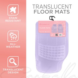 Carbella Automotive Floor Mats for Cars, 2 Piece Car Floor Mats, Trim-to-Fit All Weather Clear Car Mats for Auto Truck Van SUV, Car Floor Mats for Women - Translucent Purple