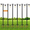 MuliVid 6 Pack 10FT String Light Poles for Outdoor,Metal Lights