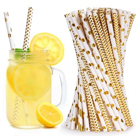 Vicloon 100PCS Paper Straws, Color Decoration Drinking Straws for Birthday, Wedding, Christmas, Celebration Party Favor Supplies