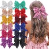 Jumbo Glitter Cheer Bow Clip - 7 Inch Large Cheerleading