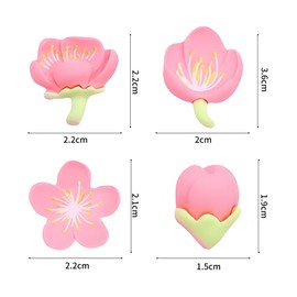 HAFRILY 20Pcs Mini Cute Flower Fridge Magnet 4 Sizes 3D Colorful Peach Blossom Strong Fridge Magnets for Whiteboard Kitchen Office Fridge