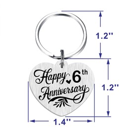 Tangvo 6 Years Anniversary Keychain - Happy 6th Wedding Anniversary Present