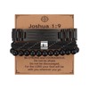 Flongo Cross Christian Bracelet for Men: 3 Piece Bible Verse