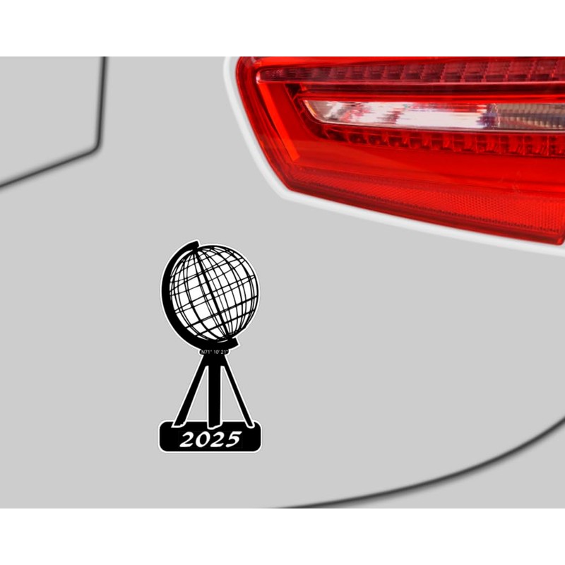Samunshi® Nordkap Sticker Year 2025 Black 10 cm for Car,