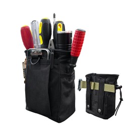 Small Tool Pouch,Utility Tool Bag, Small Toolbox, Screw Driver, Plier Organizer, Flashlight Holster and Knife Holder, Tool Belt Pouches for Electrician,Contractor,Plumber,Carpenter