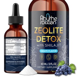 Rhytherolixian Zeolite Detox Drops – | Shilajit Mineral with Fulvic & Humic Acid | Liver & Gut Cleanse | Grape Flavor Liquid Supplement, 2 fl oz
