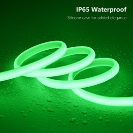 BENLUN AC 110V COB LED Strip Lights Outdoor Waterproof 65.6ft, Green Super Bright 200W LED Rope Light, IP65 Flexible Cuttable, for Bedroom Garden Commercial House Gaming Room Decor