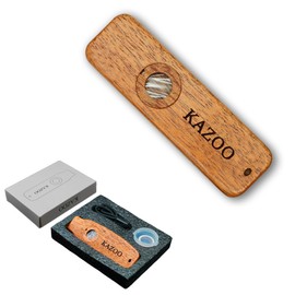 Fsocpen Wood Kazoos,Kazoo Musical Instruments with 10 Membranes,Beginners of Musical Instruments,Sling Design Kazoos for Adults/Music Lovers (Style 2)