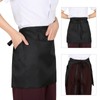 GWHOLE Schürze Kochschürze Bistroschürze Halbschürze 62,5 x 44,5 cm Schwarz