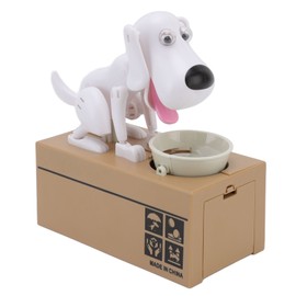 Dog Money Box Small Portable Innovative Cute Cartoon Puppy Coin Bank for Little Children Saving Money White Dog