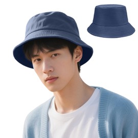Moerstar Bucket Hat, Men's, Women's, Kids' Hat, Unisex, Safari Hat, Foldable, Fashionable, UV Protection, Sun Protection, Lightweight, Plain, 14 Colors, Summer, navy, Free size