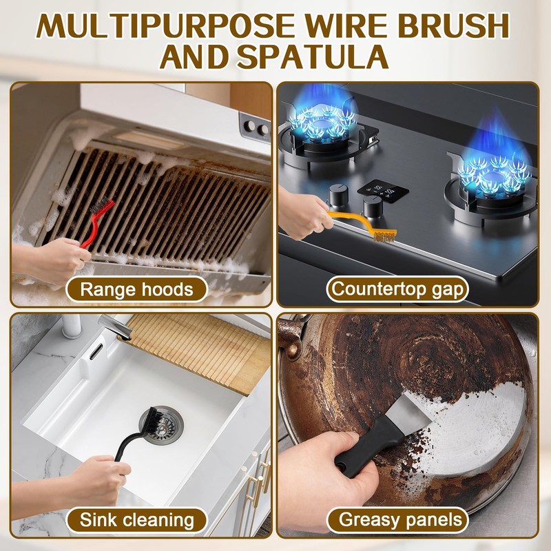 11Pcs Crevice Cleaning Brush Kit, Hard Bristle Crevice Cleaning Brush
