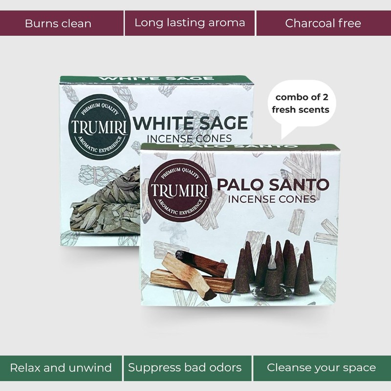 TRUMIRI Incense Cones - Combo Pack of 20 Cone Incense
