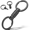 FEGVE Titanium Quick Release Keychain, Rotatable Pull Apart Key Chain,