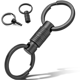 FEGVE Titanium Quick Release Keychain, Rotatable Pull Apart Key Chain, Detachable Key Rings for Men Women