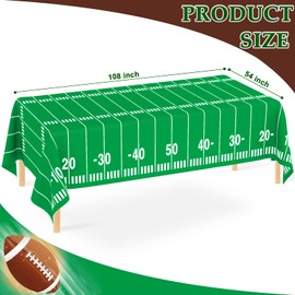 JCTHKUKU 2 Pack Football Tablecloth Disposable Football Party Decorations Plastic Football Field Table Cover for Birthday, Football Themed Party, Games Tailgate Decorations 54 X 108 Inch