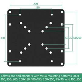 Universal VESA TV and Monitor Mount Adapter Plate Bracket,Adapter for TV from 23" - 42" Size,VESA Adapter Plate for TV Mounts