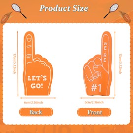 24 Pieces Sports Fan Foam Finger, Mini Foam Finger, Sports Party Favors, Baseballs Footballs Soccer Basketball Team Cheerleader Gifts for Sports Themed Birthday Party Supplies. (Orange)
