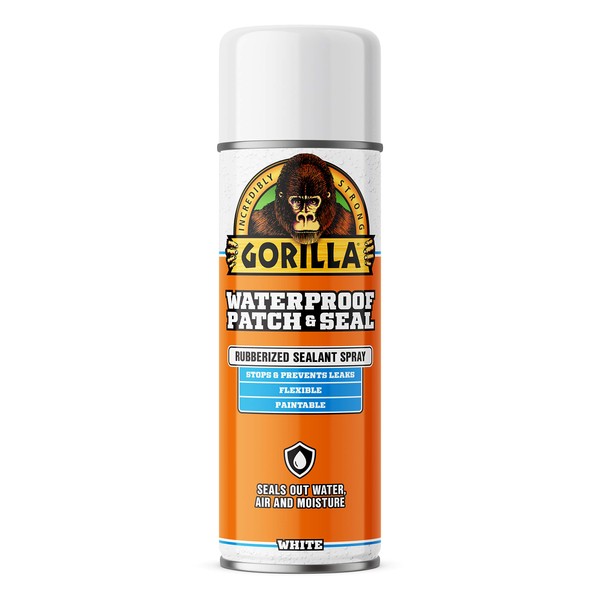 Gorilla Waterproof Patch & Seal Rubberized Sealant Spray, White, 14oz