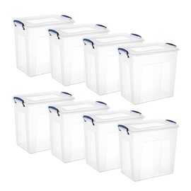 Superio Clear Storage Bins with Lids, 20 Quart BPA Free Plastic Containers, Transparent Boxes for Organizing, Stackable Crates, Organizer Totes for Home, Office, School, and Dorm