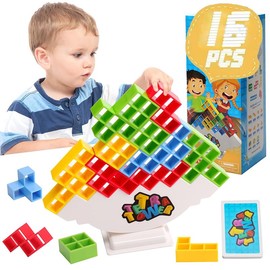 48pcs Tetra Tower Balance Stacking Attack Block Game, Tetris Swing Terra Tower, Family Board Games for Kids & Adults, Team Building Parties Travel Toy:_【32Pcs】Small stacked building block toys