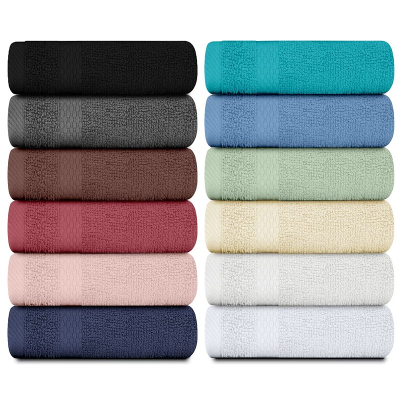 White Classic Luxury Washcloths for Bathroom-Hotel-Spa-Kitchen-Set - Circlet Egyptian Cotton
