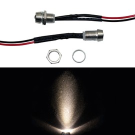 Lumonic 5 x Super Bright Screw LEDs with Resistor for 5 V Applications - High Power LEDs with Connection Cable for Self-Soldering DIY in Colour Warm White 3